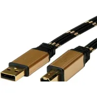 Roline Gold USB 2.0 Kabel, Typ A-B, 1,8 m