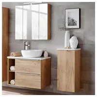 Lomadox TOSKANA-56 3-tlg. Wotaneiche/Hochglanz Weiß