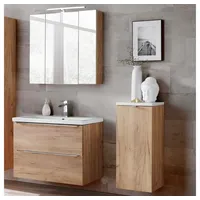 Lomadox TOSKANA-56 3-tlg. Wotaneiche/Hochglanz Weiß