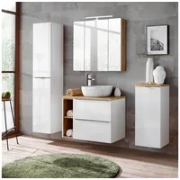 Lomadox Toskana 190 cm weiß mit LED