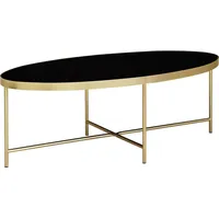 FineBuy Couchtisch FB53025 Glas schwarz oval 110 x 40