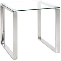 Haku-Möbel HAKU Möbel Beistelltisch Glas silber 55,0 x 55