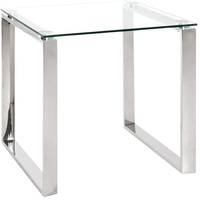 Haku-Möbel HAKU Möbel Beistelltisch Glas silber 55,0 x 55,0