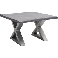 MCA Furniture Couchtisch Akazie massiv Edelstahl Sofatisch Massivholz mit