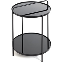 Haku-Möbel Beistelltisch Schwarz Metall rund, 38x51x38 cm