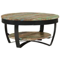 VidaXL Couchtisch mit Ablage Altholz Massiv 65x32 cm
