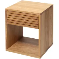 Woodek Design Woodek Nachttisch, Beige, Holz, Echtholz,Eiche, 40x50x38 cm,
