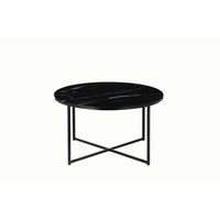 SalesFever Couchtisch, 80 cm Metall/Glas - schwarz