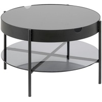 Actona Tipton Couchtisch Stahl/Glas - matt schwarz