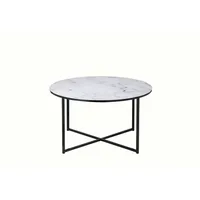 SalesFever Couchtisch, - 80 cm, Metall/Glas weiss