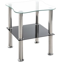 Haku-Möbel HAKU Möbel Beistelltisch Glas silber 40,0 x 40,0