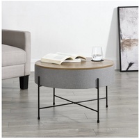 [en.casa] Couchtisch Tauranga Rund Wallnussoptik/Grau