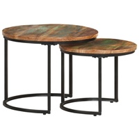 VidaXL Couchtisch Altholz Massiv rund 40 cm / 50