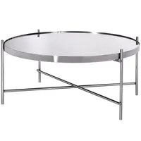 WOMO-DESIGN Couchtisch Silber, Metall, 35x75x75 cm Wohnzimmer, Wohnzimmertische, Couchtische