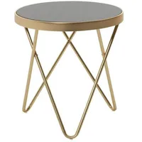 Wohnling Beistelltisch rund Schwarz Gold 42 x 46 cm