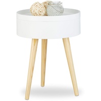 Relaxdays Beistelltisch Holz weiß 38,0 x 38,0 x 50,0