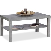 Relaxdays Couchtisch Betonoptik 90 x 45 x 55 cm