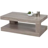 MCW Couchtisch MCW-A32, Wohnzimmertisch, 3D-Struktur, 40x110x60cm ~ dunkle Eicheoptik