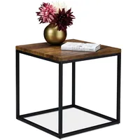 Relaxdays Beistelltisch Industrial Design Holz / Metall schwarz 45