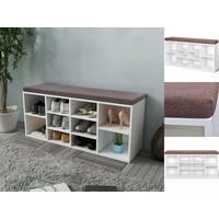 VidaXL Schuhschrank Schuhbank Sitzbank 10 Fächer weiß