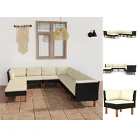 VidaXL Garten-Lounge-Set 9-tlg. schwarz