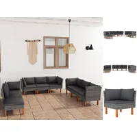 VidaXL Garten-Lounge-Set 9-tlg. grau