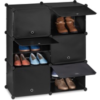 Relaxdays Schuhschrank, Steckschrank mit Türen, HxBxT: 95 x 85