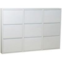 VCM Ebuy24 Pisa Schuhschrank mit 9 Klappen/ Metall weiss.
