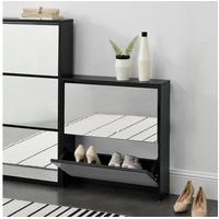 [en.casa] Schuhkipper Vogar mit 2 Türen 67x63x17 cm Schwarz