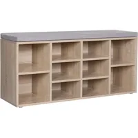 VASAGLE Schuhbank, mit 10 Nischen Holzdekor - L104 cm