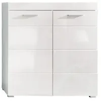 VCM Amira Schuhschrank 2 Türen, weiss, weiss hochglanz.
