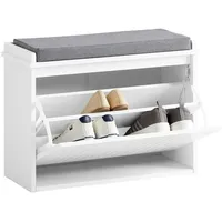 SoBuy Schuhschrank mit Klappe Schuhbank mit Sitzkissen Schuhkommode Sitzbank