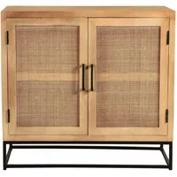 SIT Möbel Kommode 'Havanna', 2 Türen Massivholz, Metall, Rattan