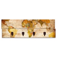 Artland Garderobenleiste »Weltkarte«, teilmontiert, braun