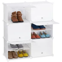 Relaxdays Schuhschrank, moderner Steckschrank, mit Türen, HxBxT: 95 x