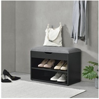 [en.casa] Schuhbank Gentofte 60x30x46cm Schwarz/Grau