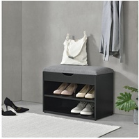 [en.casa]® Schuhbank Gentofte 60x30x46cm Schwarz/Grau