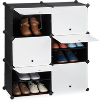 Relaxdays Schuhschrank, moderner Steckschrank mit Türen, HxBxT: 95x85x32 cm,