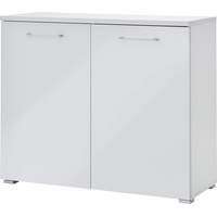 Germania Kommode Weiß, Metall, 2 Fächer, 97x82x40 cm Wohnzimmer,