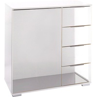 WIMEX Kombikommode "Easy", weiß (weiß, weißglas), B:82cm H:83cm T:41cm,