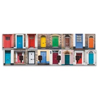 Artland Garderobenleiste »Fotocollage von 32 bunten Haustüren«, bunt