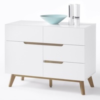 MCA Furniture MCA Kommode Cervo Lack Weiß, Braun Weiß