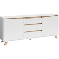 ByLIVING Kommode Valentin, Sideboard Breite 180 cm, matt weiß,