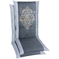 GO-DE Textil Gartenauflage Living Garden (2er Set Hochlehner,