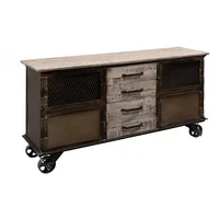 Massivmoebel24 Sideboard Mango 153x40x80 braun lackiert HEAVY INDUSTRY #253