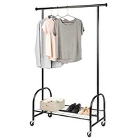 Wenko Teleskop-Garderobe Profi 50696100 schwarz Metall, 121,0 x 185,0
