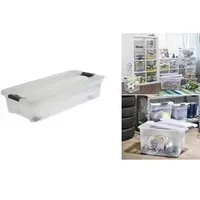KEEEPER Aufbewahrungsbox mit Rollen, Deckel, Schiebeverschluss, 79,5 x 39,5