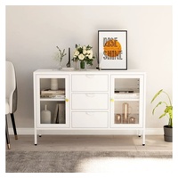 VidaXL Sideboard Weiß 105x35x70 cm Stahl und Hartglas