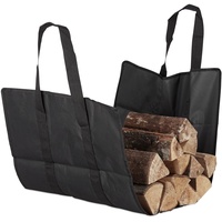 Relaxdays Kaminholztasche offen, aus Polyester, tragbarer Feuerholzkorb, faltbare Kamintasche,