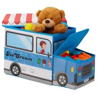Relaxdays Sitzbox für Kinder Weiß,Hellblau,Rot